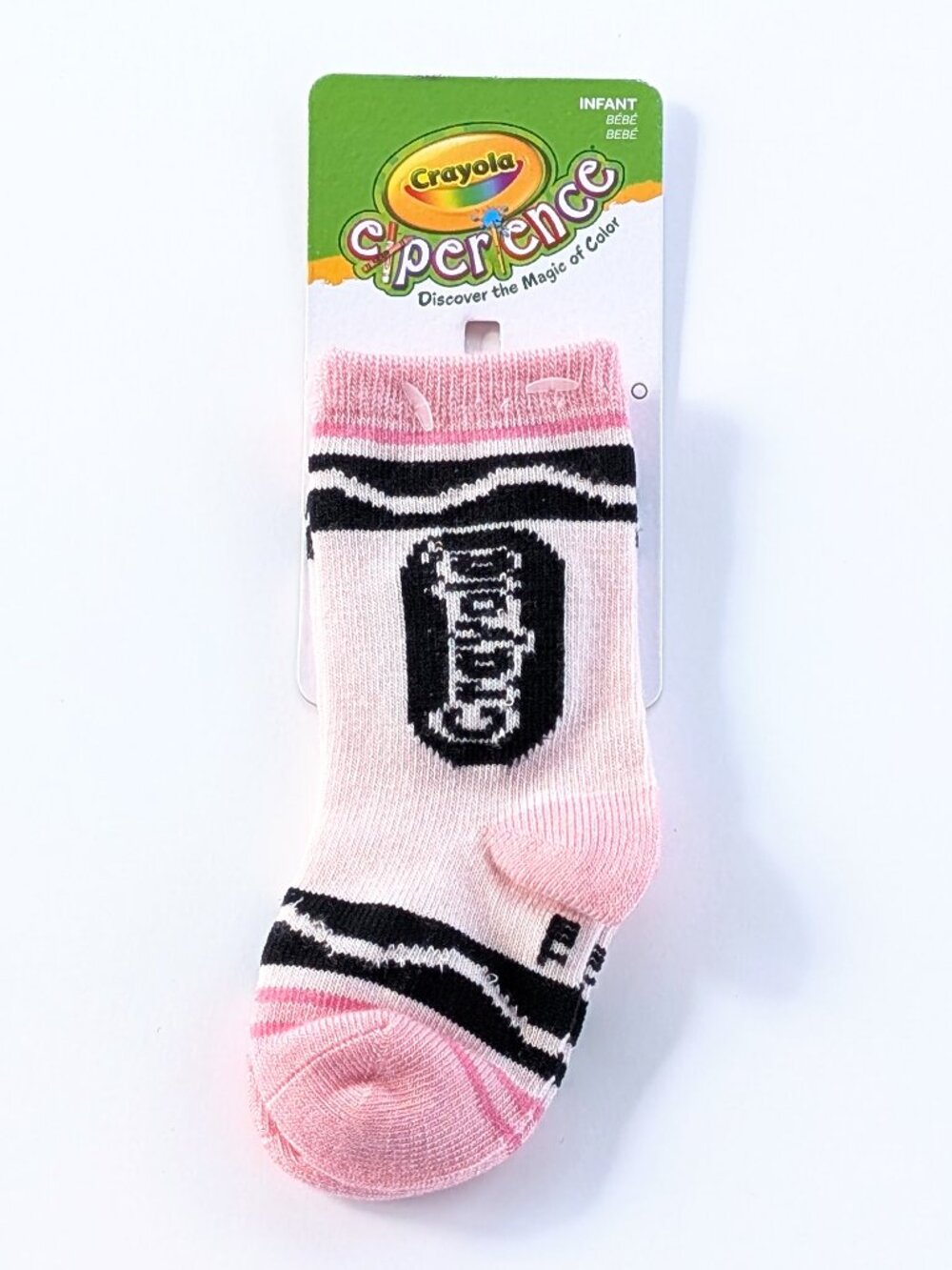 Crayola Experience Infant Socks NWT Pink Crayon Design